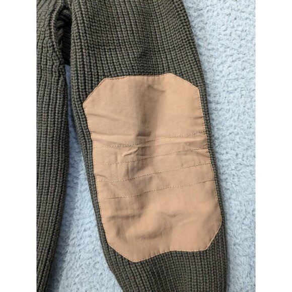 Duluth Trading Co Sweater Large Brigadier Shawl Collar Elbow Patches - Picture 9 of 10